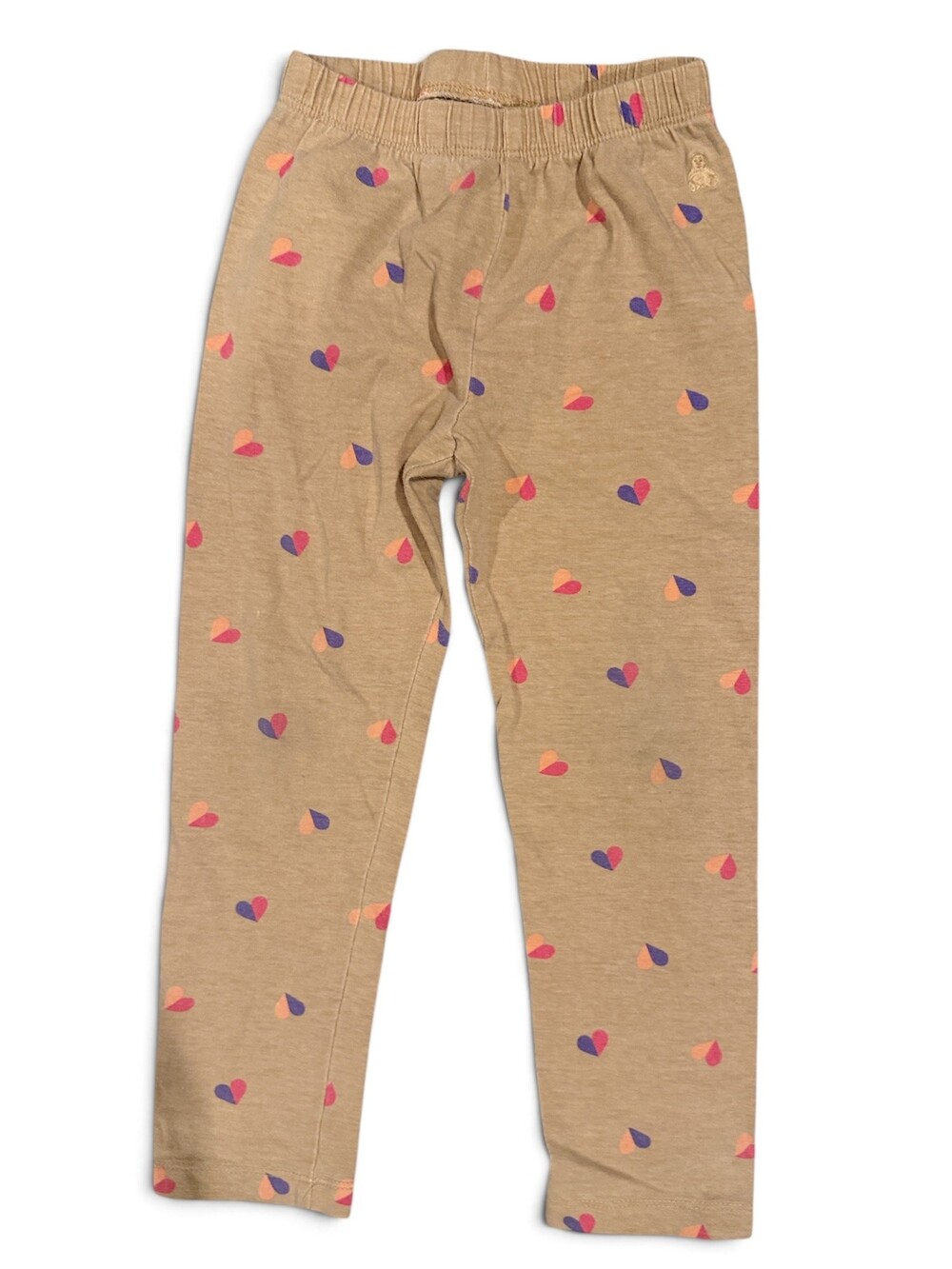 baby gap 4 years toddler leggings beige heart pattern pants